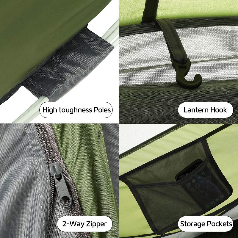 Photo 2 of HUI LINGYANG Easy Pop Up Tent,9.5’X6.6’X52'',Waterproof, Automatic Setup,2 Doors-Instant Family Tents for Camping, Hiking & Traveling