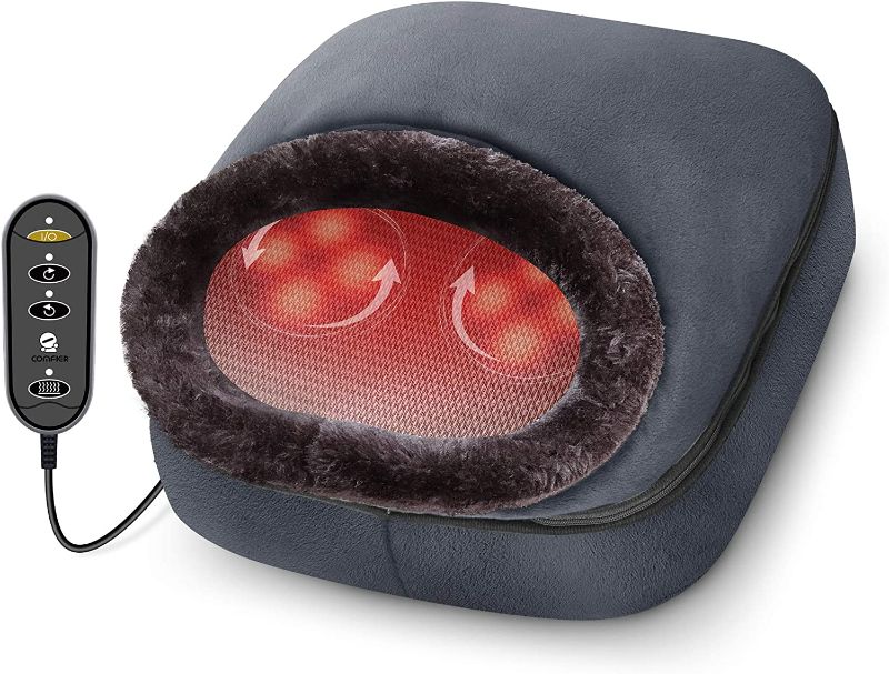 Photo 1 of COMFIER Foot Warmer Massager,Gifts for Women,Men,Shiatsu Foot Massager with Heat, Electric Heating Pad for Back Feet,Back Massager for Pain Relief (GREY)