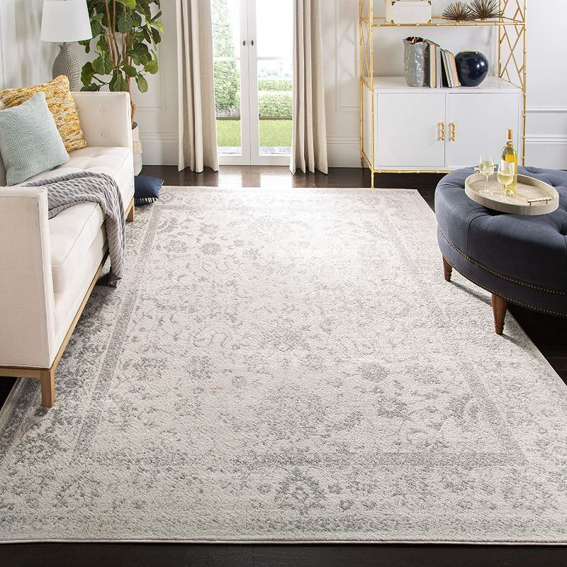 Photo 1 of SAFAVIEH Adirondack Collection 8' x 10' Ivory / Silver ADR109C Oriental Distressed Non-Shedding Living Room Bedroom Dining Home Office Area Rug
