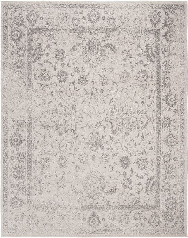 Photo 3 of SAFAVIEH Adirondack Collection 8' x 10' Ivory / Silver ADR109C Oriental Distressed Non-Shedding Living Room Bedroom Dining Home Office Area Rug
