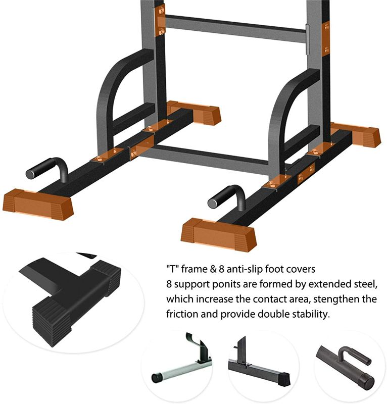 Photo 3 of Sportsroyals Power Tower Dip Station Pull Up Bar for Home Gym Strength Training Workout Equipment, 400LBS.
