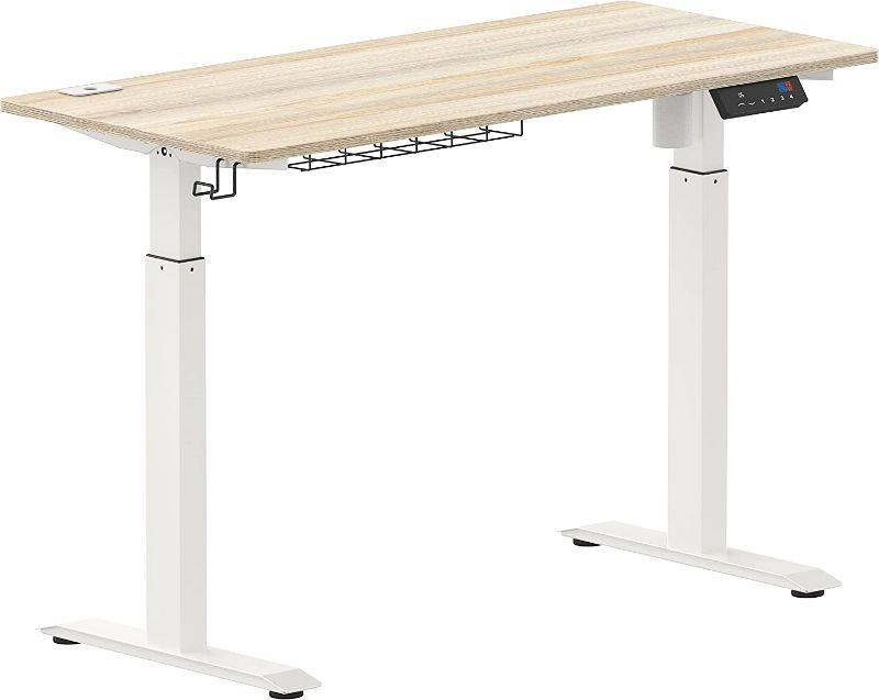 Photo 3 of 55-Inch Large Electric Height Adjustable Standing Desk, 55 x 28 Inches,maple