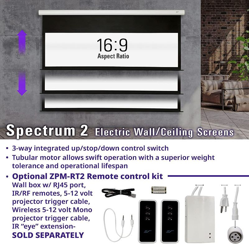 Photo 4 of Elite Screens Spectrum2, 120-inch 16:9, 12-inch Drop, Electric Motorized Drop Down Projection Projector Screen