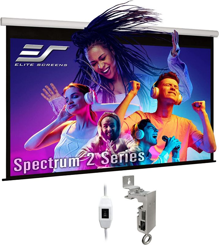 Photo 1 of Elite Screens Spectrum2, 120-inch 16:9, 12-inch Drop, Electric Motorized Drop Down Projection Projector Screen