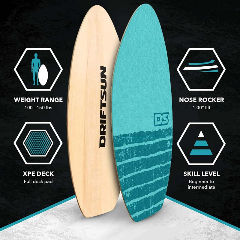 Photo 2 of DriftsunSkim Board - 40 Inch Skimboard with Non Slip XPE Traction Pad, Wax-Free Foam Top Deck, Lightweight and Durable, Ideal for All Skill Levels, for Kids, Teens and Adults
