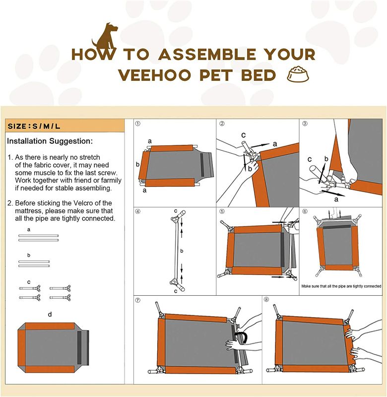 Photo 4 of Veehoo Cooling Elevated Dog Bed, Portable Raised Pet Cot with Washable & Breathable Mesh, No-Slip Rubber Feet for Indoor & Outdoor Use, Medium, Blue

