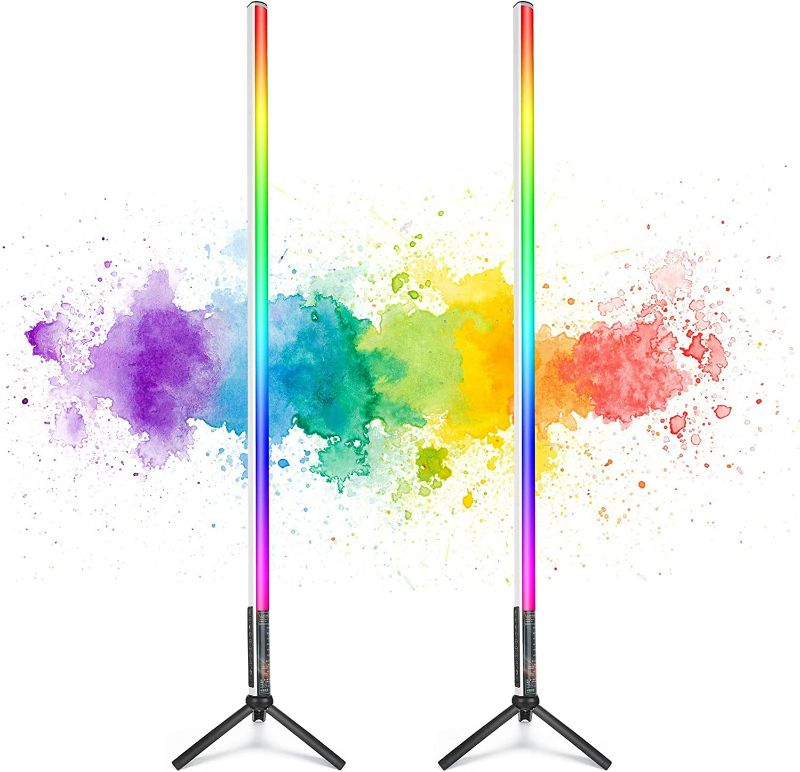 Photo 1 of 2 Pack Portable Battery Powered Tube Light 120cm Handheld LED Tube Lights with Tripods, 500 Vivid Effects, Light Tube for Video and Photography? Light Painting? YouTube? Video? TIK tok and Dance Club
