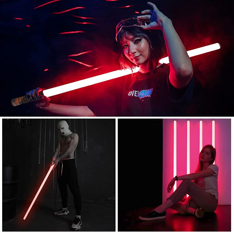 Photo 2 of 2 Pack Portable Battery Powered Tube Light 120cm Handheld LED Tube Lights with Tripods, 500 Vivid Effects, Light Tube for Video and Photography? Light Painting? YouTube? Video? TIK tok and Dance Club
