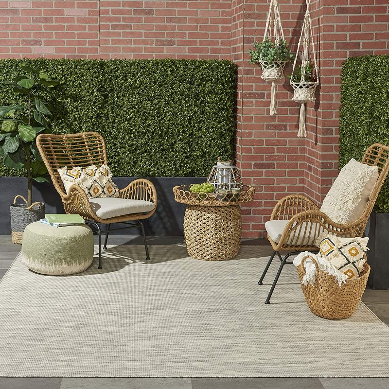 Photo 1 of Nourison Positano Indoor/Outdoor Light Grey 7' x 10' Area Rug, Easy Cleaning, Non Shedding, Bed Room, Living Room, Dining Room, Backyard, Deck, Patio (7x10)
