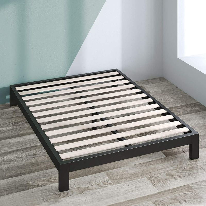 Photo 2 of ZINUS Arnav Metal Platform Bed Frame / Wood Slat Support / No Box Spring Needed / Easy Assembly, Black, Twin
