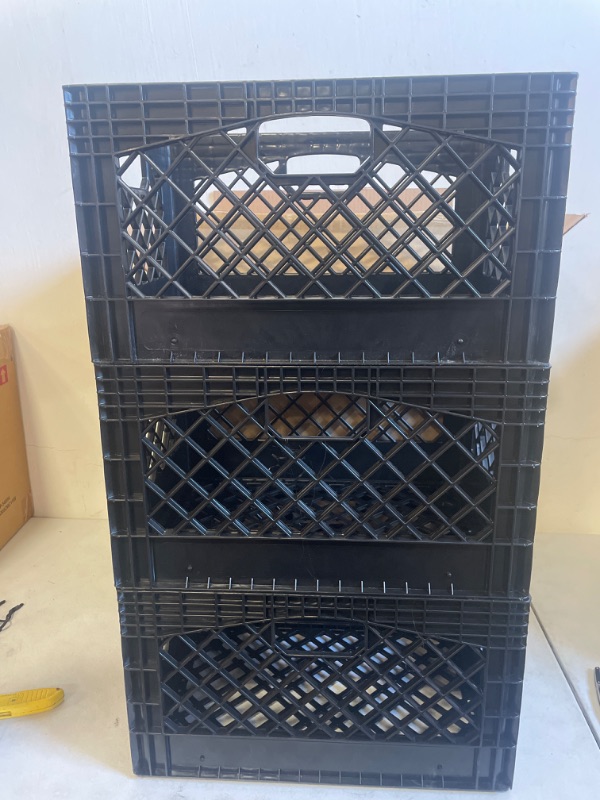 Photo 2 of set of 3 black crates