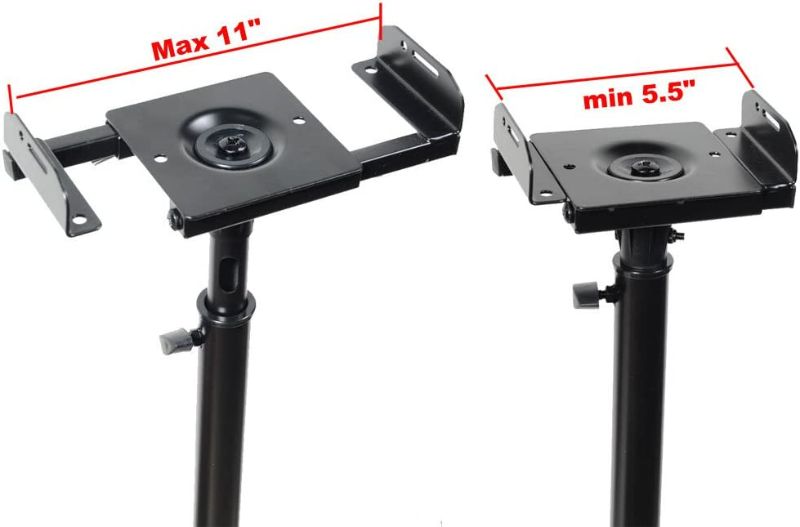Photo 3 of VideoSecu 2 Heavy Duty PA DJ Club Adjustable Height Satellite Speaker Stand Mount - Extends 26.5" to 47" (i.e. Bose, Harmon Kardon, JBL, KEF, Klipsch, Sony, Yamaha, Pioneer and Others) 1B7
