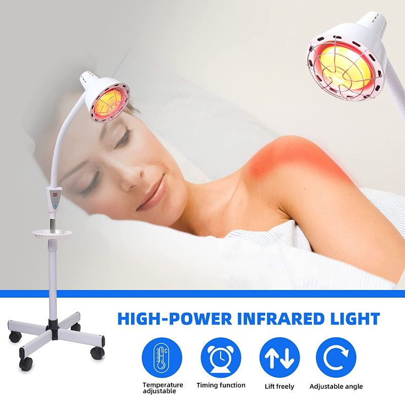 Photo 2 of Infrared-Light-Red-Heat-lamp - 275W Near Red Infrared Heat Lamp for Relieve Joint Pain and Muscle Aches for Body Standing Heat Lamp
