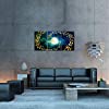 Photo 2 of HOMEOART 3 Pieces Fish Canvas Wall Art Abstract Full Moon Galaxy Landscape Painting Canvas Prints Living Room Bedroom Office Decor, Gold and Black
