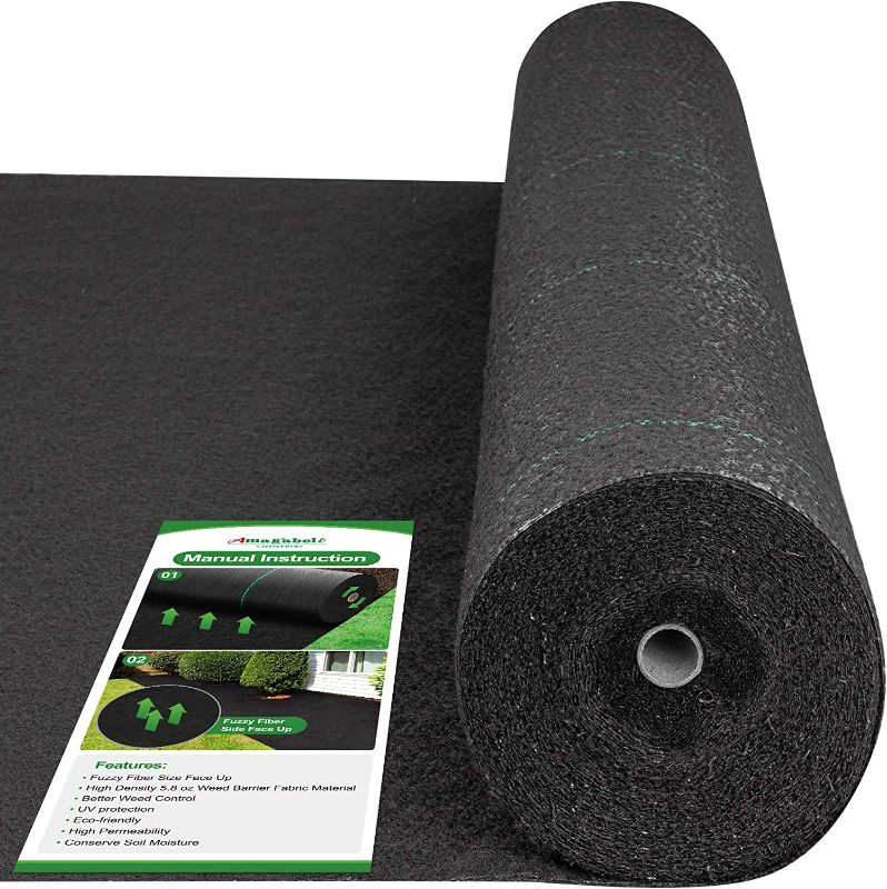Photo 1 of Amagabeli 5.8oz 3ft x 300ft Weed Barrier Landscape Fabric Heavy Duty Cover Weed Cloth Anti-Weed Gardening Mat, Premium Weeds Control for Flower Bed, Pavers and Other Outdoor Projects

