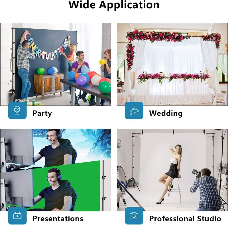 Photo 6 of Backdrop Stand 8.5x10ft, ZBWW Photo Video Studio Adjustable Backdrop Stand for Parties, Wedding, Photography, Advertising Display 8.5*10 ft