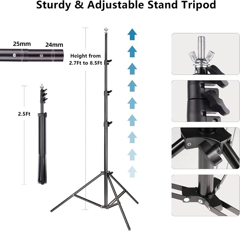 Photo 3 of Backdrop Stand 8.5x10ft, ZBWW Photo Video Studio Adjustable Backdrop Stand for Parties, Wedding, Photography, Advertising Display 8.5*10 ft