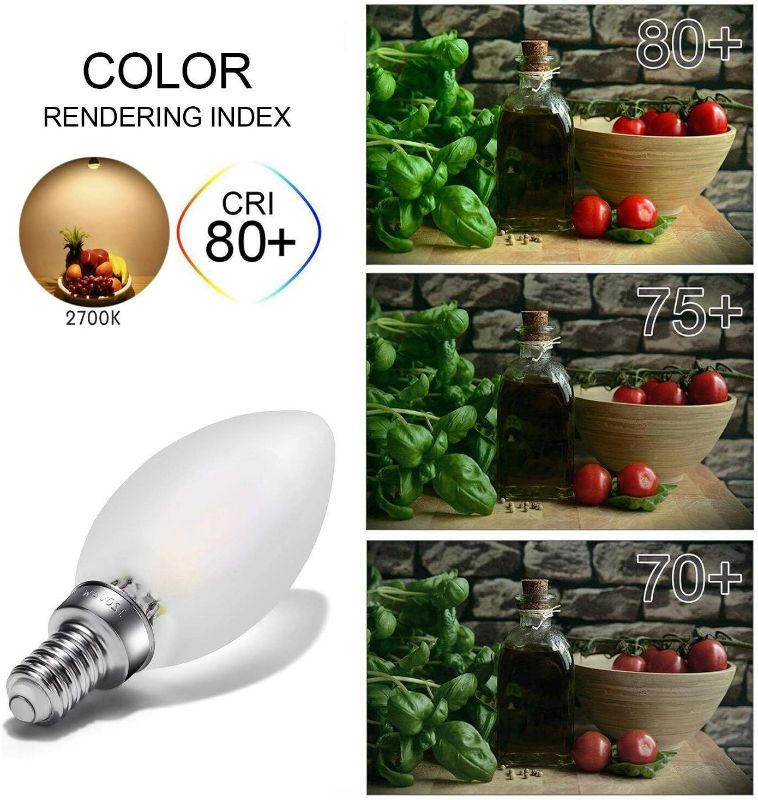 Photo 1 of carryBC Dimmable LED Candelabra Bulb Soft White , 2700k 40W Equivalent E12 Base LED Candle Bulbs, C35 Frosted Glass Torpedo Shape Bullet Top, 360 Degrees Beam Angle, Pack of 6 …
