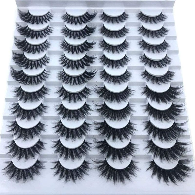 Photo 1 of  20 pairs 5D Mink Lashes Natural False Eyelashes Dramatic Volume Fake Lashes Makeup Eyelash Extension Silk Eyelashes