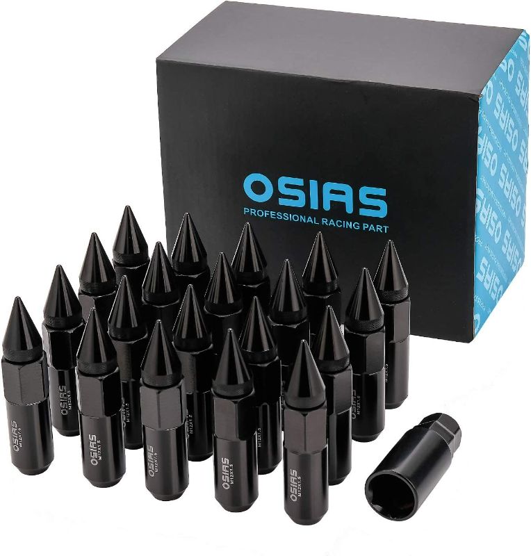 Photo 1 of OSIAS 20PCS M12X1.5 Racing Wheel 60MM Lug Nuts with Socket Key for Honda Black
