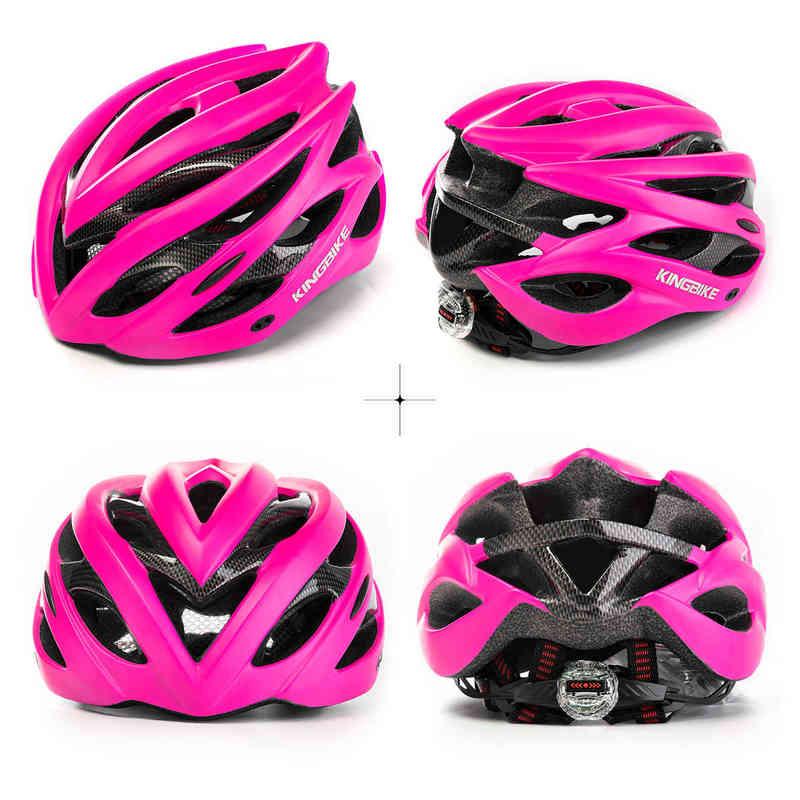 Photo 1 of KINGBIKE cycling helmet MTB pink bicycle helmet XL ultralight women men Mountain road bike helmet with light casco mtb 2021 H220423
