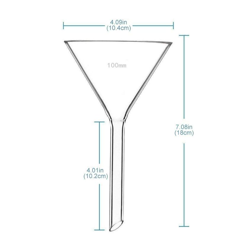 Photo 2 of 100mm Glass Funnel, Short Stem, Borosilicate Glass, Heavy Wall, Karter Scientific 213V12 (Pack of 2)
