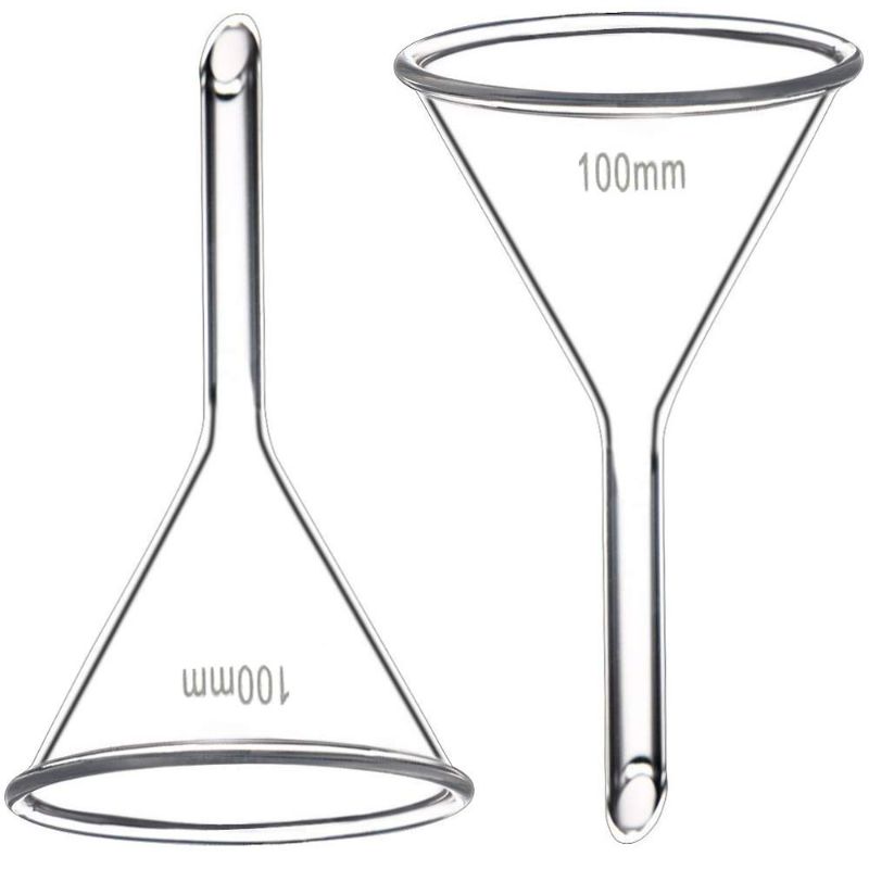 Photo 1 of 100mm Glass Funnel, Short Stem, Borosilicate Glass, Heavy Wall, Karter Scientific 213V12 (Pack of 2)
