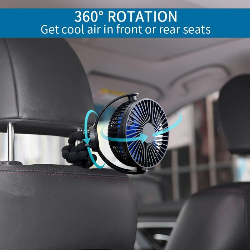 Photo 2 of 5000mAh Rechargeable Battery Powered Fan, Clip Fan with Flexible Tripod for Peloton Bike & Treadmill , Ultra Quiet, 3 Speed, 360° Rotatable, Portable USB Fan for Room Outdoor Stroller Car Seat
