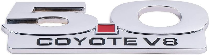 Photo 2 of 2Pack 5.0 Coyote V8 Emblem for Ford Mustang F150 F250 F350 Badge Decals (Silver)
