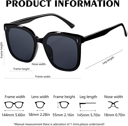 Photo 3 of SCVGVER Trendy Oversized Sunglasses for Women Men, Vintage Square Frame Shades with UV400 Protection Flat Lens
