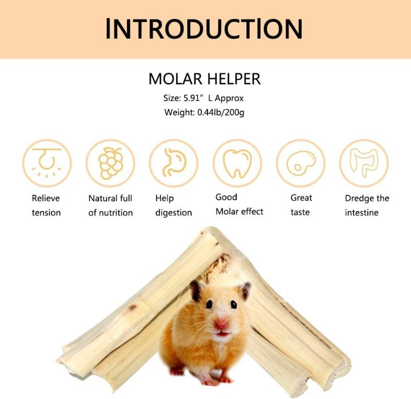 Photo 3 of 10Pcs Guinea Pig Toy Bunny Toy, Chinchilla Snacks Toys, Hamster Chew Toy, Organic Natural Apple Wood Dumbells for Gerbil, Hamster, Rabbit, Small Animal Molar Accessories Supplies for Teeth Grinding
