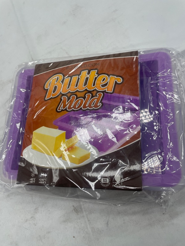 Photo 2 of Silicone Butter Mold Tray with Lid, Purple