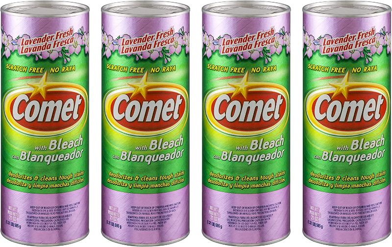 Photo 1 of Comet Cleaner with Bleach Powder Lavender Fresh 21-Ounces | Scratch-Free | 4-Pack
