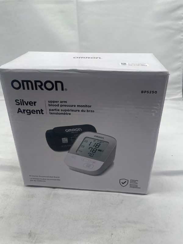 Photo 2 of OMRON Silver Blood Pressure Monitor, Upper Arm Cuff, Digital Bluetooth Blood Pressure Machine, Stores Up To 80 Readings