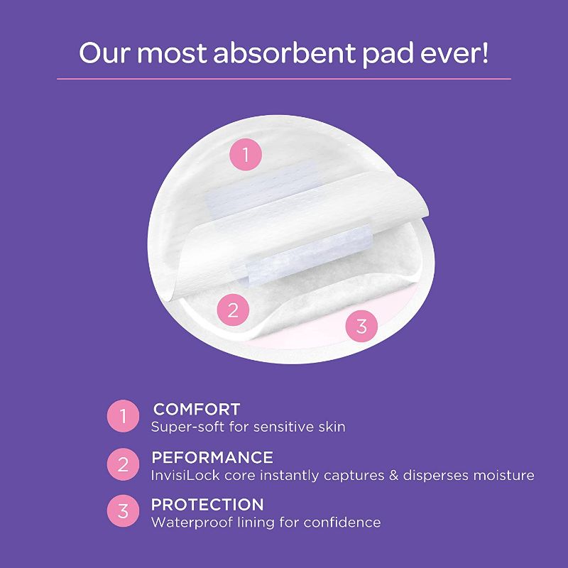 Photo 3 of Lansinoh Stay Dry Disposable Nursing Pads, Soft and Super Absorbent Breast Pads, Breastfeeding Essentials for Moms, 200 Count
