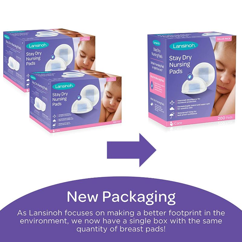 Photo 1 of Lansinoh Stay Dry Disposable Nursing Pads, Soft and Super Absorbent Breast Pads, Breastfeeding Essentials for Moms, 200 Count
