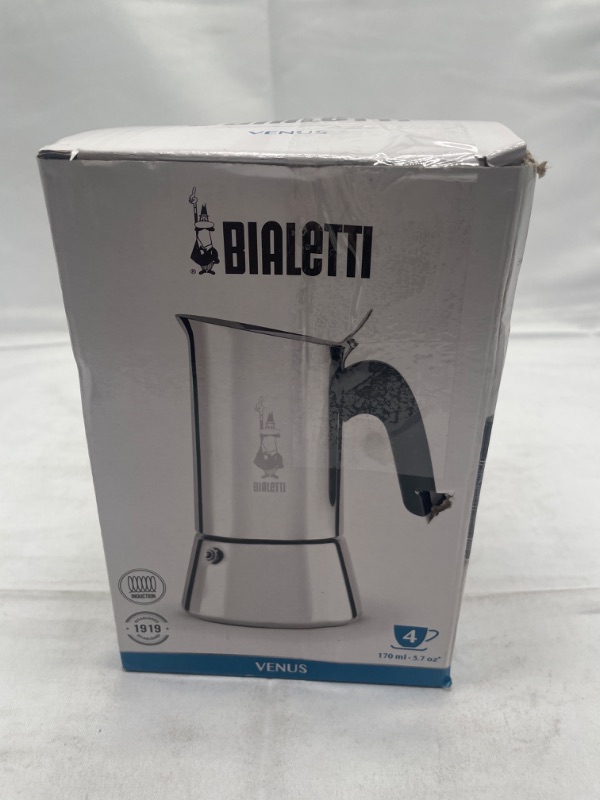 Photo 2 of Bialetti Venus 4-Cup Stainless Steel Induction-Capable Stovetop Espresso Maker, Silver 4-Cup Espresso Maker