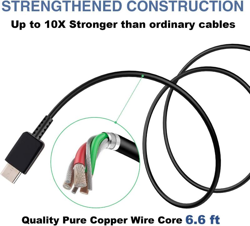 Photo 5 of Type C Charger Fast Charging,Android Phone Charger Block with USB Type C Cable 6.6Ft for Samsung Galaxy S22/S21/S20/S10/S10 Plus/S10E/S9/S8/S21Ultra/S22+/S22 Ultra/Note 8/9/10/20,2 Pack
