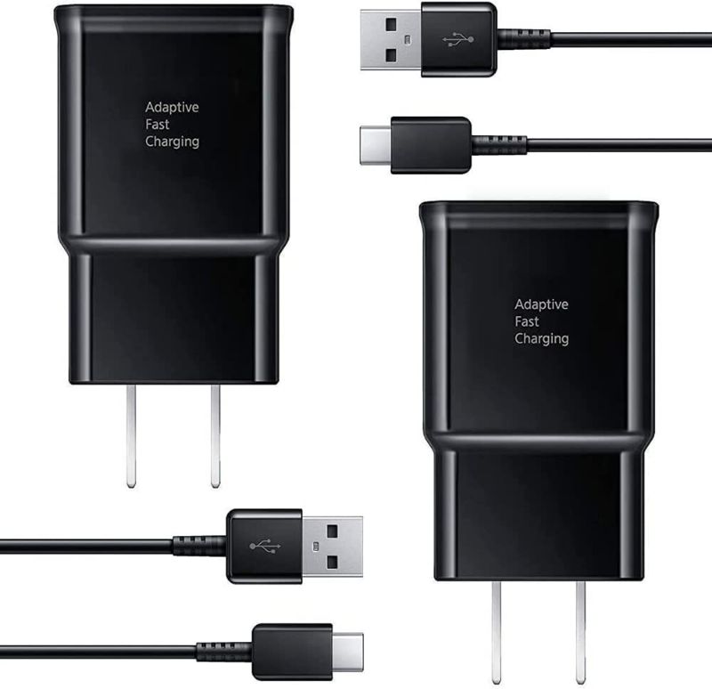 Photo 1 of Type C Charger Fast Charging,Android Phone Charger Block with USB Type C Cable 6.6Ft for Samsung Galaxy S22/S21/S20/S10/S10 Plus/S10E/S9/S8/S21Ultra/S22+/S22 Ultra/Note 8/9/10/20,2 Pack

