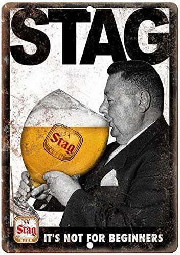 Photo 1 of Wisesign Stag Beer Not for Beginners Retro Ad Retro Metal Tin Signs Beer 8X12 Inches, Plaque Poster for Bar Pub Beer Home Wall Decor Art
