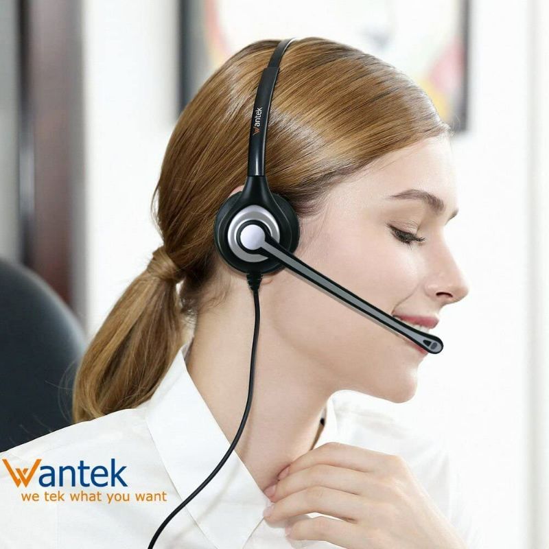 Photo 2 of Wantek Corded Telephone Headset Mono w/Noise Canceling Mic for Avaya Aastra Allworx Adtran Alcatel Lucent AltiGen Comdial Digium Gigaset InterTel Mitel Plantronics MiVoice Landline Deskphones(F600S1)
