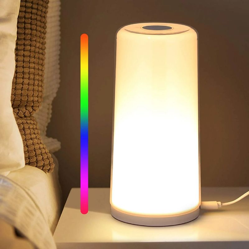 Photo 1 of ALBRILLO TABLE LAMP - TOUCH SENSOR BEDSIDE LAMP, DIMMABLE WARM WITH TOUCH LAMP AN DRGB COLOR CHANGING NIGHTSTAND
