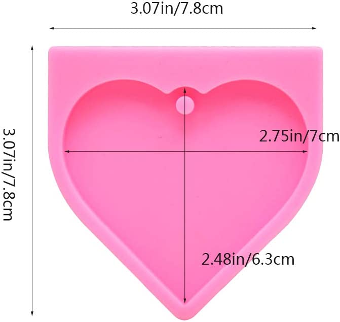 Photo 2 of Nifocc Big Heart Shape Silicone Mold Large Love Heart Keychain Charms Epoxy Resin Molds Casting Molds with Hole for DIY Crafts Making - 2 PCS
