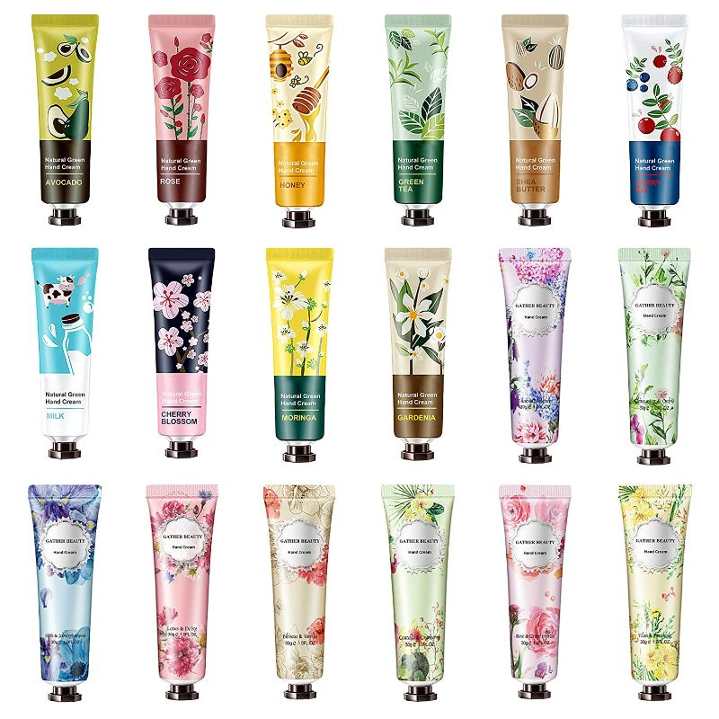 Photo 1 of QUNGCO 18 Pack Hand Cream for Dry Cracked Hands,Natural Plant Fragrance Hand Lotion Moisturizing Hand Care Cream Stocking Stuffers Gift Set Travel Gift Set Hand Lotion With Shea Butter And Aloe
