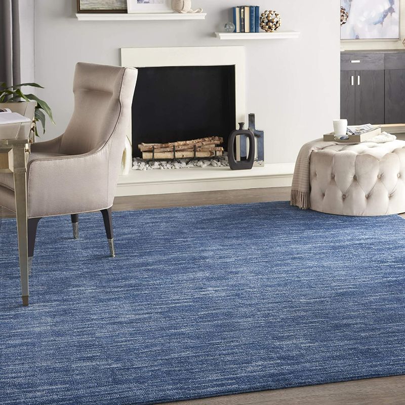 Photo 4 of Nourison Essentials Indoor/Outdoor Navy Blue 8' x 10' Area Rug, Easy -Cleaning, Non Shedding, Bed Room, Living Room, Dining Room, Backyard, Deck, Patio (8x10)
