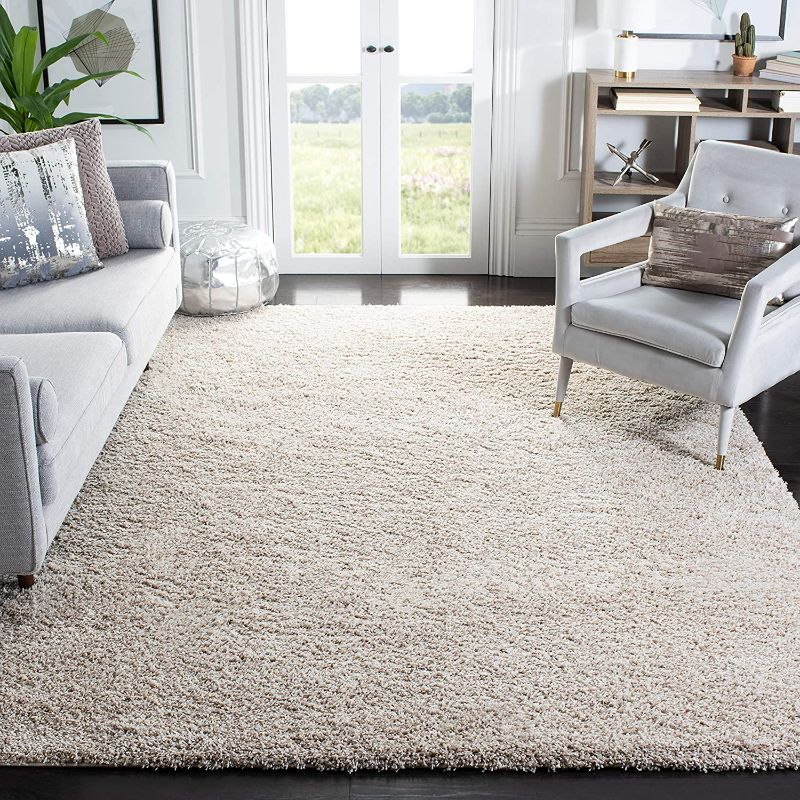 Photo 2 of SAFAVIEH California Premium Shag Collection 8' x 10' Beige SG151 Non-Shedding Living Room Bedroom Dining Room Entryway Plush 2-inch Thick Area Rug
