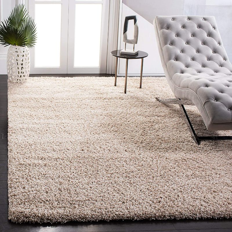 Photo 1 of SAFAVIEH California Premium Shag Collection 8' x 10' Beige SG151 Non-Shedding Living Room Bedroom Dining Room Entryway Plush 2-inch Thick Area Rug

