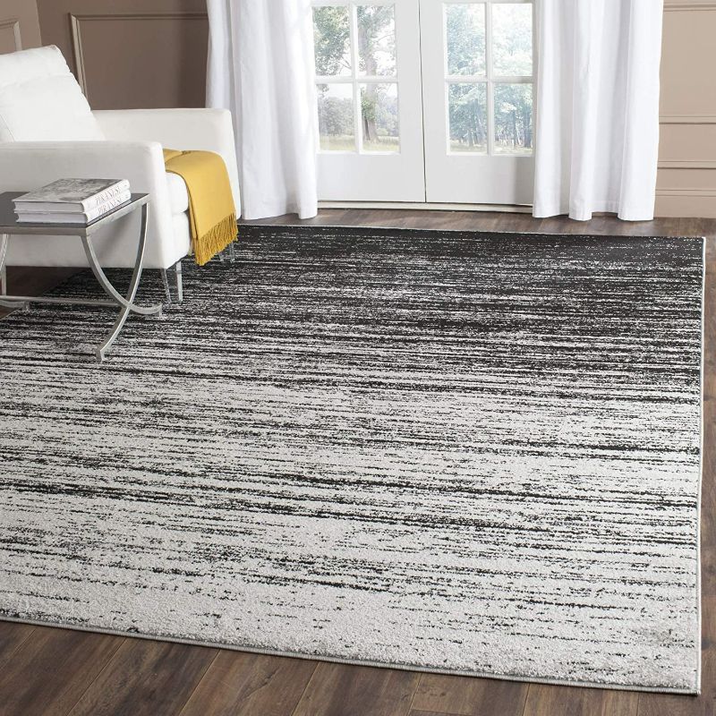 Photo 1 of SAFAVIEH Adirondack Collection 8' x 10' Ivory / Silver ADR113B Modern Ombre Non-Shedding Living Room Bedroom Dining Home Office Area Rug
