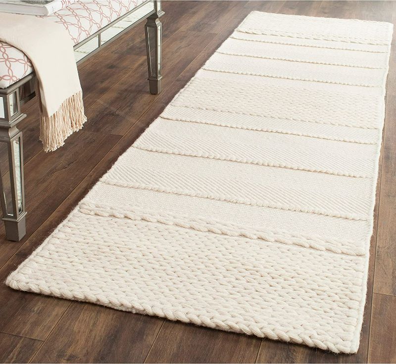 Photo 3 of Safavieh Natura Collection 8' x 10' Natural NAT215A Handmade Wool Area Rug
