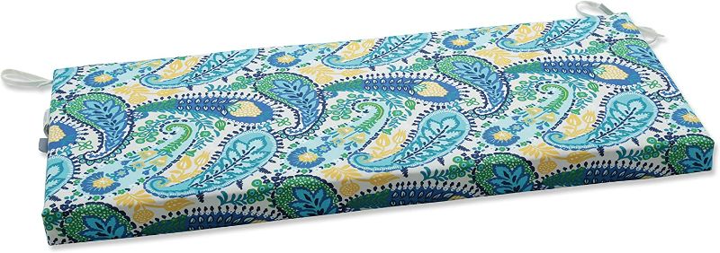 Photo 1 of Pillow Perfect Outdoor/Indoor Amalia Paisley Blue Bench/Swing Cushion
